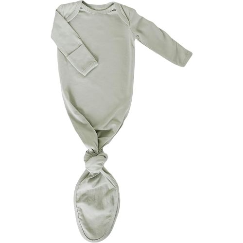 Marlowe & Co Organic Cotton Knotted Newborn Baby Gown, Soft Knotted Sleeper Gown for Baby Boy and Girl