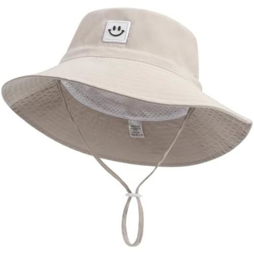 Baby Sun Hat Smile Face UPF 50+ Toddler Bucket Hat for Boys Girls 0-7 Years