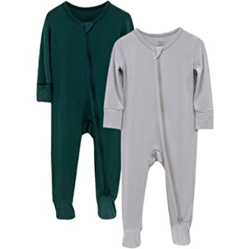 Bamboo Viscose Baby Footed Pajamas -Baby Infant Boys Girls Long Sleeve One Piece Romper - Sleep 'N Play PJ - 0-24 Months