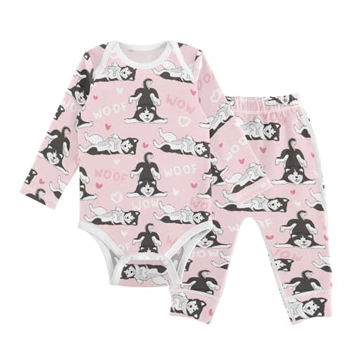 vvfelixl Baby Bodysuits Pants Sets White Gooses Long Sleeve Baby Clothes for Boys Girls 0-24M