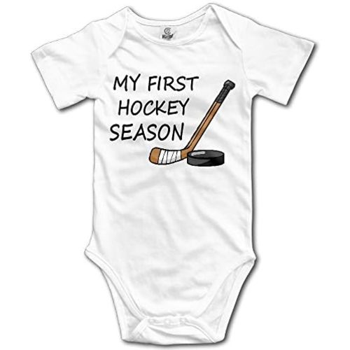 Arromper First Hockey Season Boy's & Girl's Short Sleeve Baby Climbing Clothes White