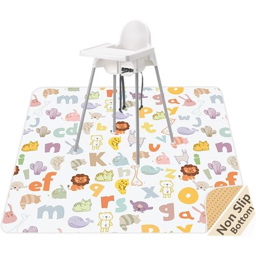 Baby Splat Mat for Under High Chair, Alphabet