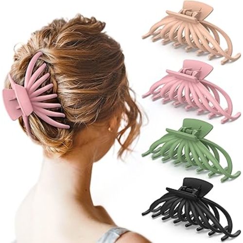 Hair Clips for Women - OPAUL Matte Nonslip Large Hair Claw Clips for Thick and Thin Hair, 4.7 Inch Strong Hold Big Hair Clips Fashion Hair Styling Accessories Christmas Gifts for Women Girls