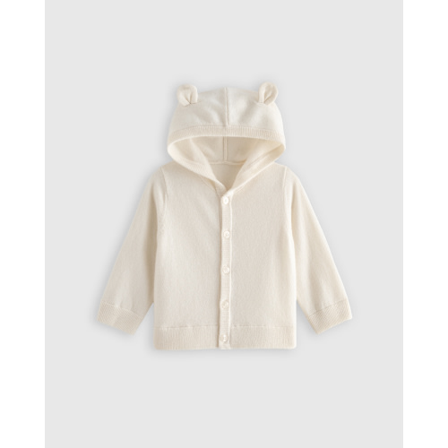 Washable Cashmere Hooded Cardigan