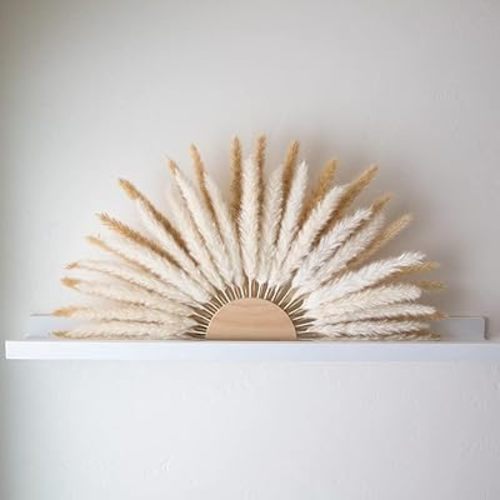PAMPAS SUNZ Boho Wall Decor | Boho Decor Macrame Wall Hanging Boho Bathroom Decor Flower Wall Minimalist Decor Boho Home Decor Boho Christmas Decor Office Wall Decor Large wall decor White Coffee kit
