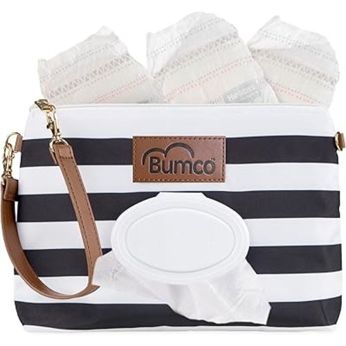 Bumco Diaper Clutch - Portable Wipes Dispenser & Baby Travel Essential, Airtight Baby Wipes Dispenser, Refillable Wipes Container, Travel Baby Essentials, Baby Wipe Dispenser, Diaper Bag Purse
