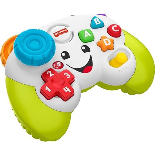 Fisher-Price Laugh & Learn Baby & Toddler Toy Game & Learn Controller Pretend Video Game with Music & Lights for Ages 6+ Months Multilanguage Version
