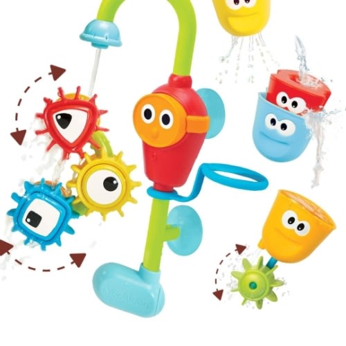 Amazon.com: Yookidoo Bay Bath Toddler Toys (Ages 1-3) - 3 Stackable Cups, Spinning Gears, Hose & Spout for Water Play - Mold Free - Suction Cups Attach to Any Bath Tub or Shower - Spin N Sort Spout Pro : Toys & Games