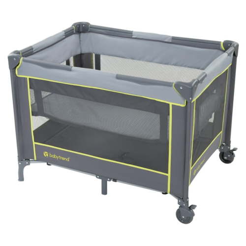 Free Shipping! Baby Trend Flat Portable Playard with Bassinet ‚Äì Twinkle Lime Green, Unisex