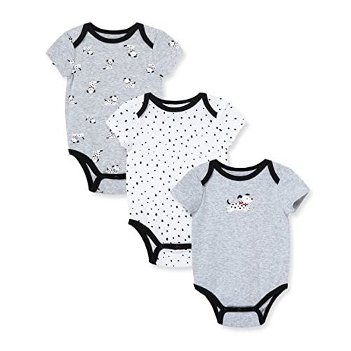 Little Me Clothes for Baby 3-Pack 100% Cotton Scratch Free Tag Bodysuits, Newborn to 9 Months
