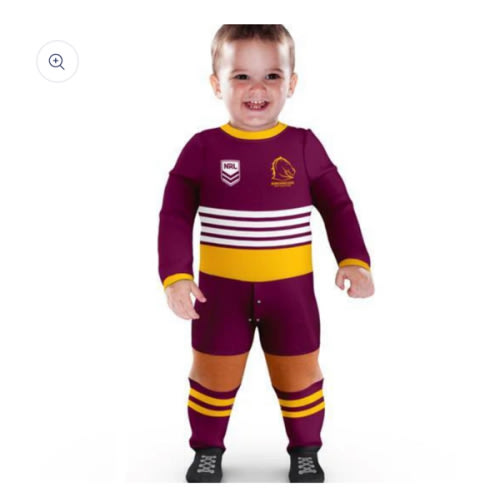 NRL Footy Suit Body Suit - Brisbane Broncos - Baby Toddler Infant – STORMERS SPORTS
