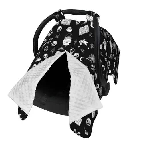 Gothic Baby Car Seat Canopy Cover Multi Use Nursing Cover for Mom Nursing Covers Newborn Goth Shower Gift