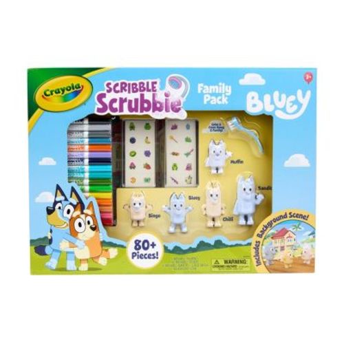 Crayola Scribble Scrubbie 80pc Bluey Family Pack Gift