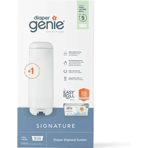 Diaper Genie Signature Pail in White