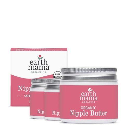 Earth Mama Organic Nipple Butter - 2 fl oz - Lanolin-Free Nipple Cream - Safe, Soothing Balm for Breastfeeding - Postpartum Essentials for Nursing