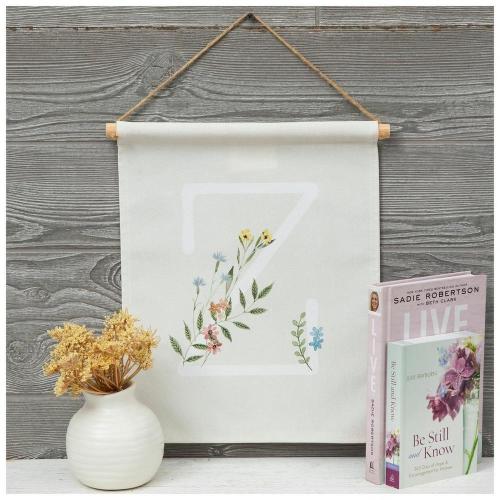 Floral Monogram Tapestry Wall Decor