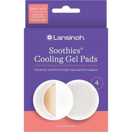Lansinoh Soothies Cooling Gel Pads, 4 Count, Breastfeeding Essentials, Provides Cooling Relief for Sore Nipples