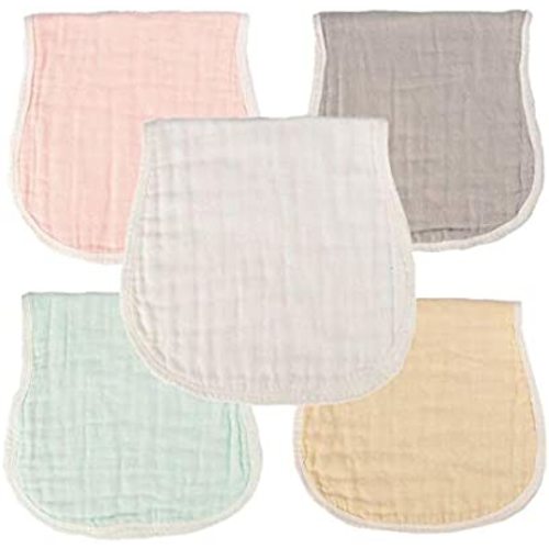 MUKIN Muslin Burp Cloths - Baby Burp Cloth Sets for Unisex. Perfect for Newborn Baby Burping Cloths/Burp Bibs. Newborn Burping Rags for Boys and Girls (Multicolored)