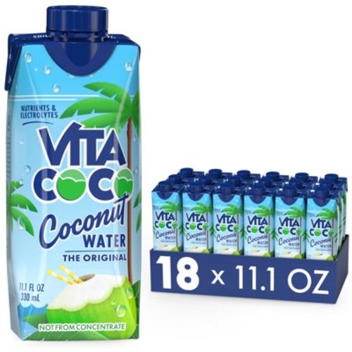 Vita Coco Coconut Water, Pure, 11.1 fl oz Tetra (Pack of 18)