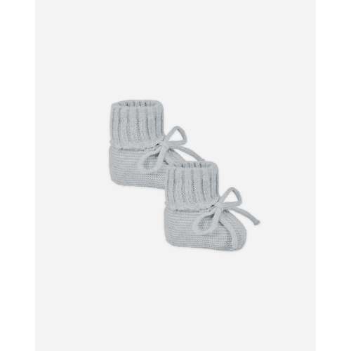 Knit Booties Heathered Dusty Blue