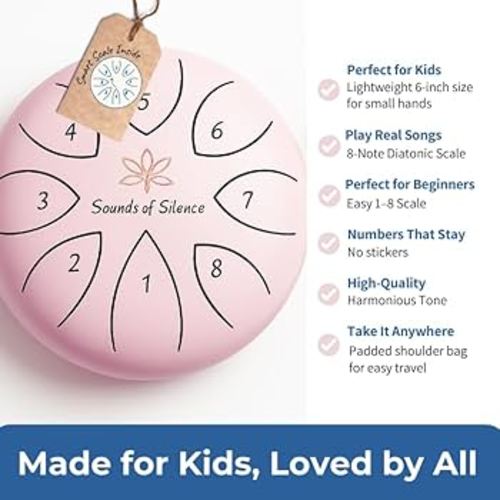 Amazon.com: Steel Tongue Drum For Kids, Magic Calm Drum 6 Inch 8 Notes With Sing-A-Long Storybook And Songbook, Drums, Kids Music, Kids Musical Instruments, Anger Management Toys, Steel Drum Gift : Toys & Games