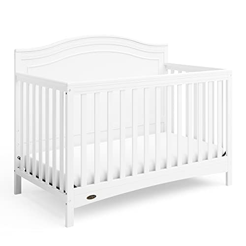 Graco Paris 4-in-1 Convertible Crib (White) – GREENGUARD Gold Certified, Converts to Toddler Bed and Daybed, Fits Standard Full-Size Crib Mattress, Adjustable Mattress Support Base