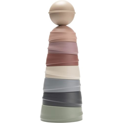 Bibs Wobbly Tower, Pastel Rainbow