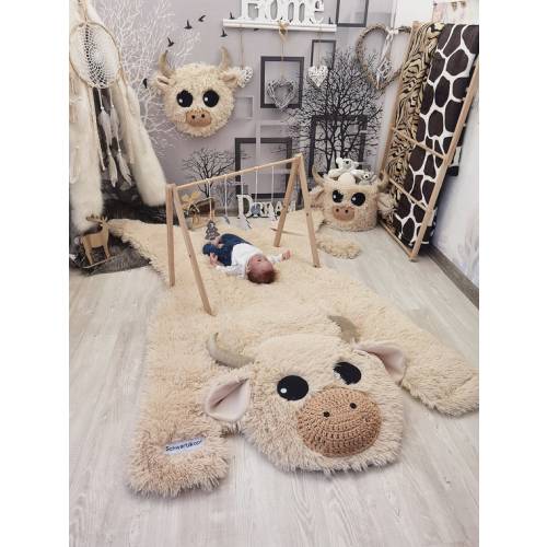 Cow Nursery Rug Woodland Farmhouse Decor New Baby Gift Kids - Etsy
