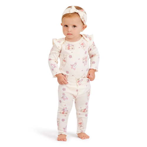 Winnie The Pooh Baby Girl 3 Piece Rib Pant Set, Sizes 0-24M