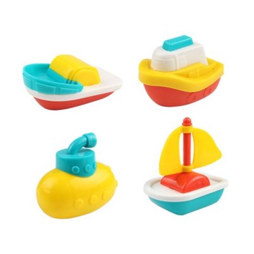 Oraceous 4pcs Bath Toys Bathtime Floating Boat Plastic Ship Model for Toddlers Kids