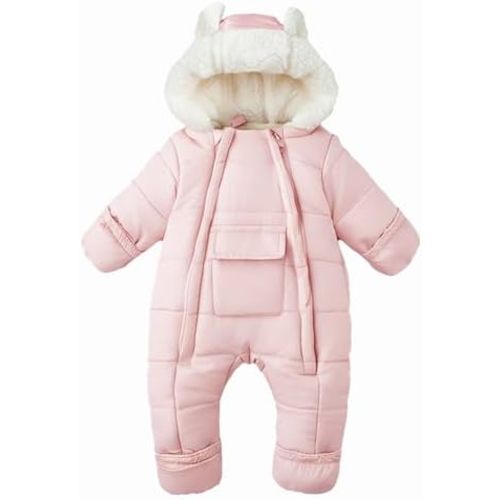 AiWMGL Baby Girls Boys Snowsuit Newborn Winter Clothes Jumpsuit Romper Infant Hooded Fleece Coat Jacket Outwear