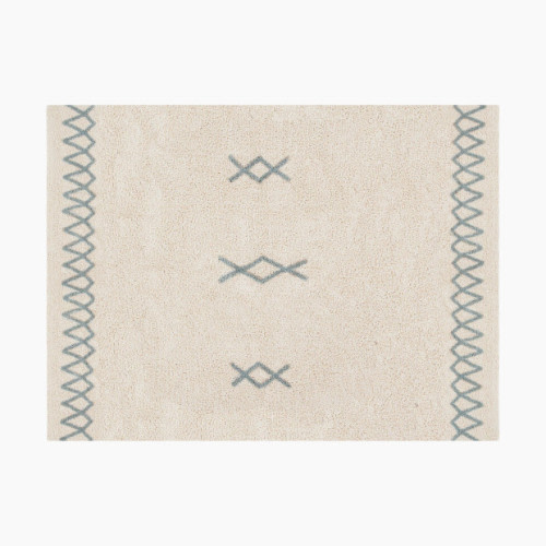 Atlas Washable Rug - Natural/Vintage Blue