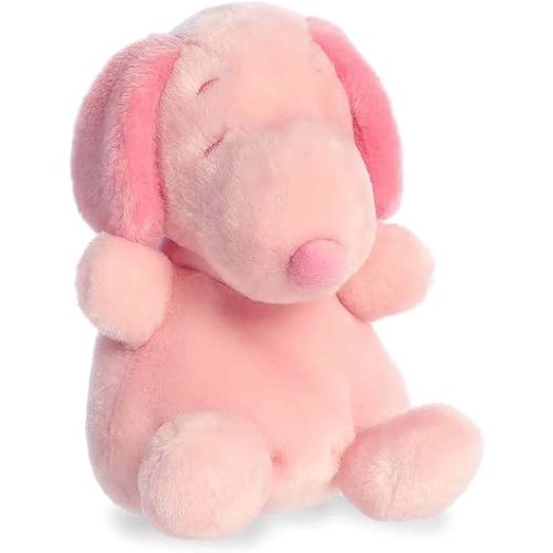 Aurora Adorable Peanuts Snoopy Palm Pals Stuffed Animal - Officially Licensed Toys For All Snoopy Fans - Fun Pastel Colors For The Spring Season - Pink 5 Inches