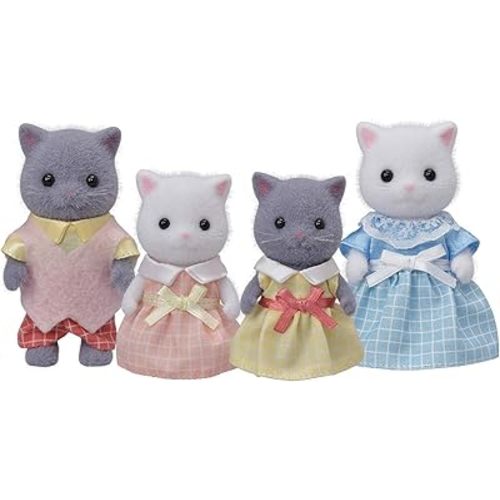 Calico Critters Persian Cat Family - Set of 4 Collectible Doll Figures for Children Ages 3+