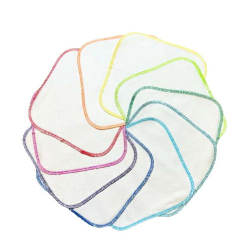 Organic Washable Baby Wipes 8x8 & 14x14 - 1 Ply & 2 Ply Set of 20 - Reusable Cloth Wipes - USA Made