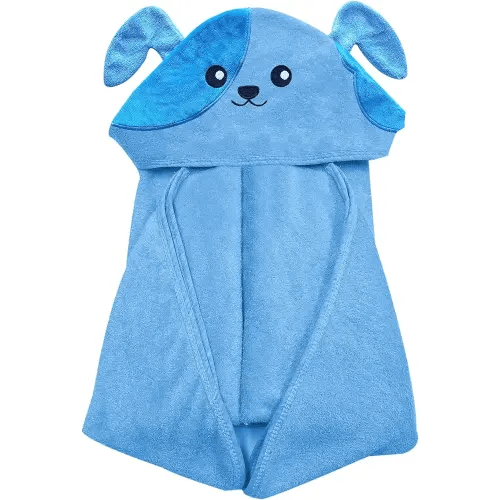 YOYOO Baby Bath Towel – Viscose Derived from Bamboo, Baby Hooded Towels - Newborn Essential Cute Blue Dog-Perfect Baby Registry Gifts for Boy Girl