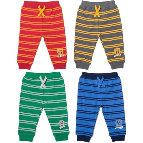 Harry Potter Hufflepuff Slytherin Ravenclaw Baby 4 Pack Jogger Pants Newborn to Infant
