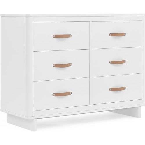 Delta Children babyGap Skye 6 Drawer Dresser with Interlocking Drawers Greenguard Gold Certified, Bianca White