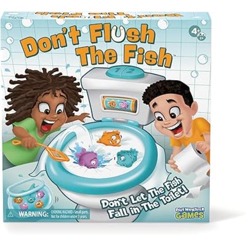 PlayMonster Dont Flush The Fish Board Games for Kids - Strategy Board Games for Family Game Night for Kids and Adults, Fun Balancing Game, Preschool, Toddler Toys, Ages 4+