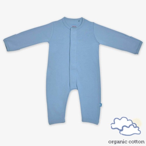 dusk blue organic cotton magnetic coverall 0-3 months
