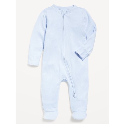 Unisex 2-Way-Zip Sleep & Play Rib-Knit Footed One-Piece for Baby
