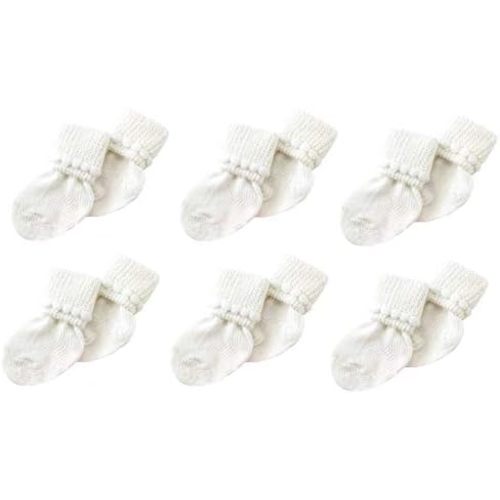6 Pack Cotton Unisex Baby Socks (3-6 Months)