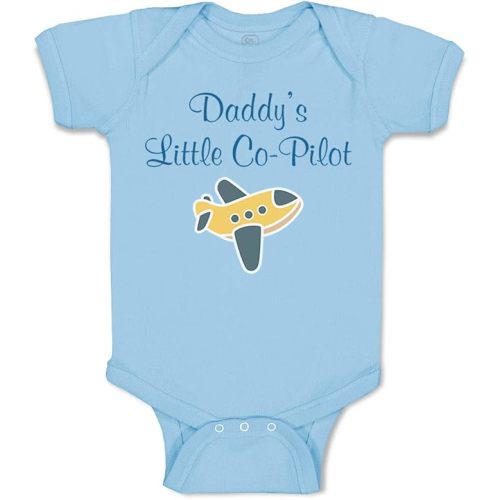 Custom Baby Bodysuit Daddy's Little Co-Pilot Dad Father's Day Western Funny Cotton