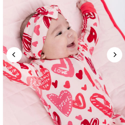 John 3:16 Pink PJ Footed Onesie Bamboo