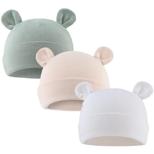 JANGANNSA Baby Newborn Cotton Hat Baby Boys Beanie 0-6Months Infant Girls Hospital Hats