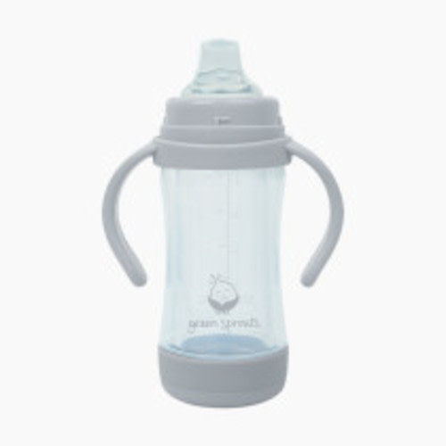 GREEN SPROUTS Sprout Ware Eco Sip & Straw Glass Cup - Gray, 5 oz