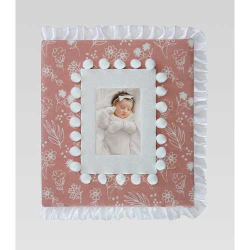 Baby Book || Pocket Full of Posie || First Year Photo Album || Unique Handmade Keepsake with Soft Fabric and Beautiful Design || Rose Color