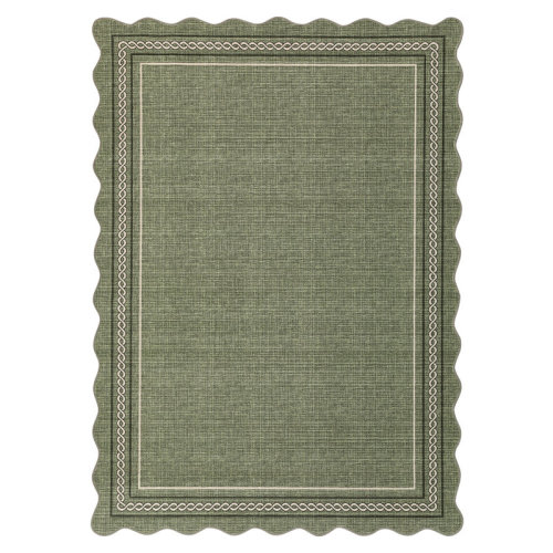 August Grove® Area Rug Scalloped Washable Rug Non Slip BackingStain Resistant Rugs for Living Room Bedroom Dining Room Nursery | Wayfair