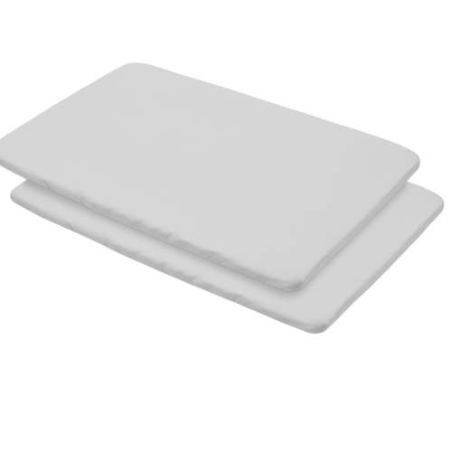 BreathableBaby All-in-One Fitted Sheet & Waterproof Cover for Playard Mattress 2-Pack in Gray