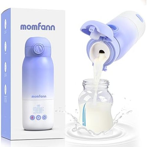 Portable Bottle Warmer for Travel, Dual Heating Modes for Breastmilk & Water On The Go, Portable Bottle Milk Warmer with Fast Heating & Long Battery Life, 12 Ounces Large Capacity (Purple)